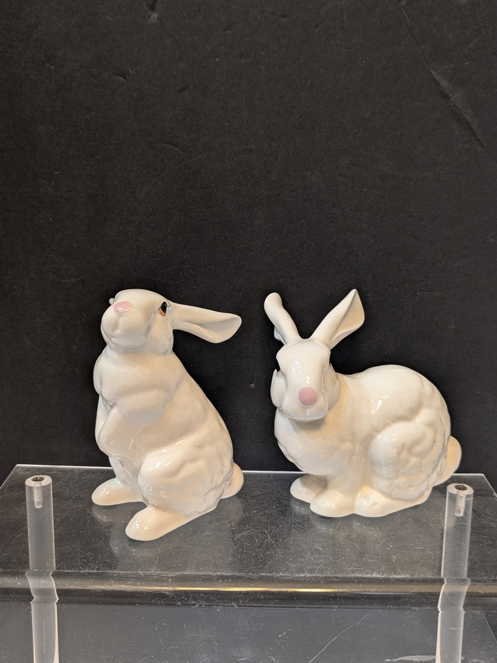 White Ceramic Bunny Figurine - Decorative Rabbit Figurine
